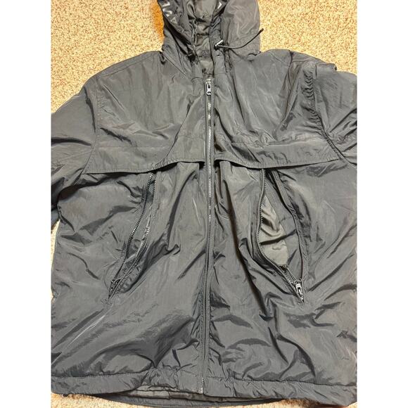 American Eagle Black, Hooded jacket/Coat Men's Large, Black, Zip Up, midweight - Picture 9 of 13